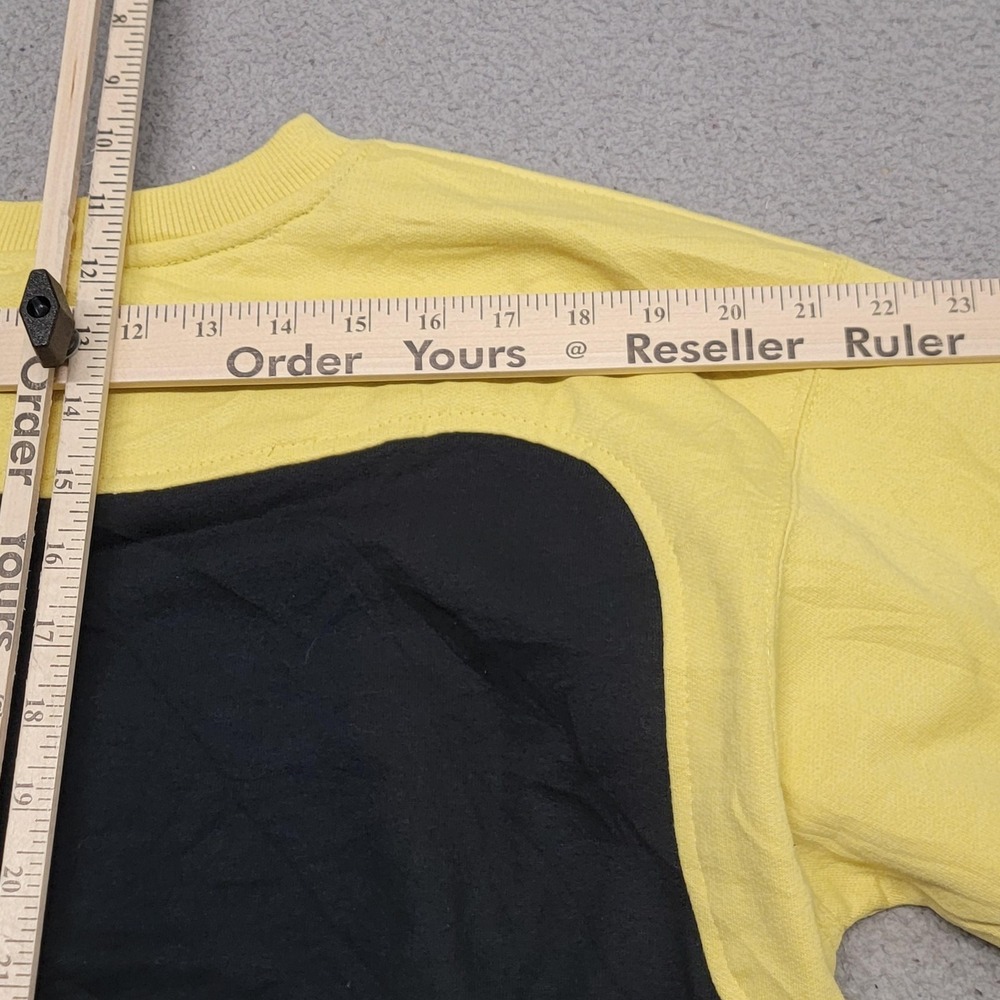 Vintage Nike Sweatshirt Mens Large Yellow Black Hand Graphic Fleece Crewneck 90s - Picture 9 of 11